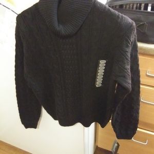 Black cowneck sweater